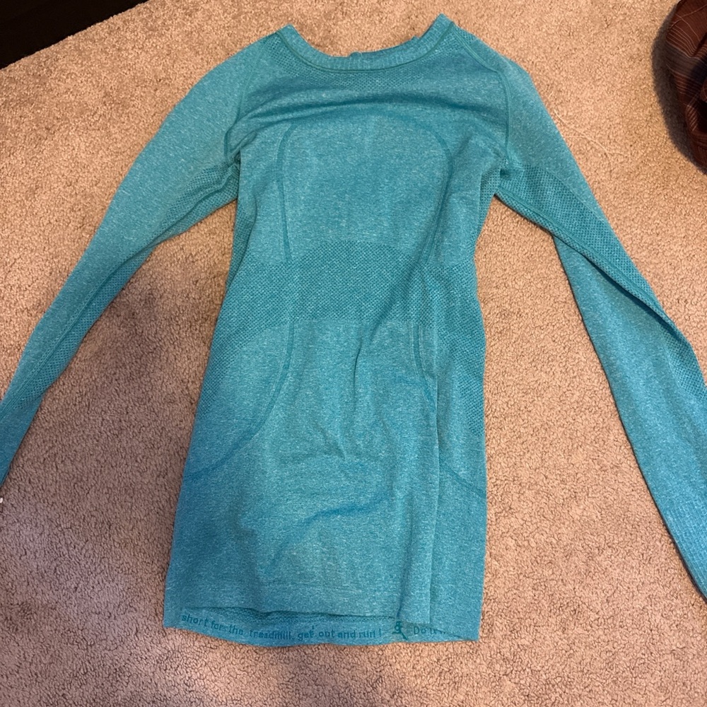 lululemon athletica Teal Scoop-Neck Long Sleeve Sweater